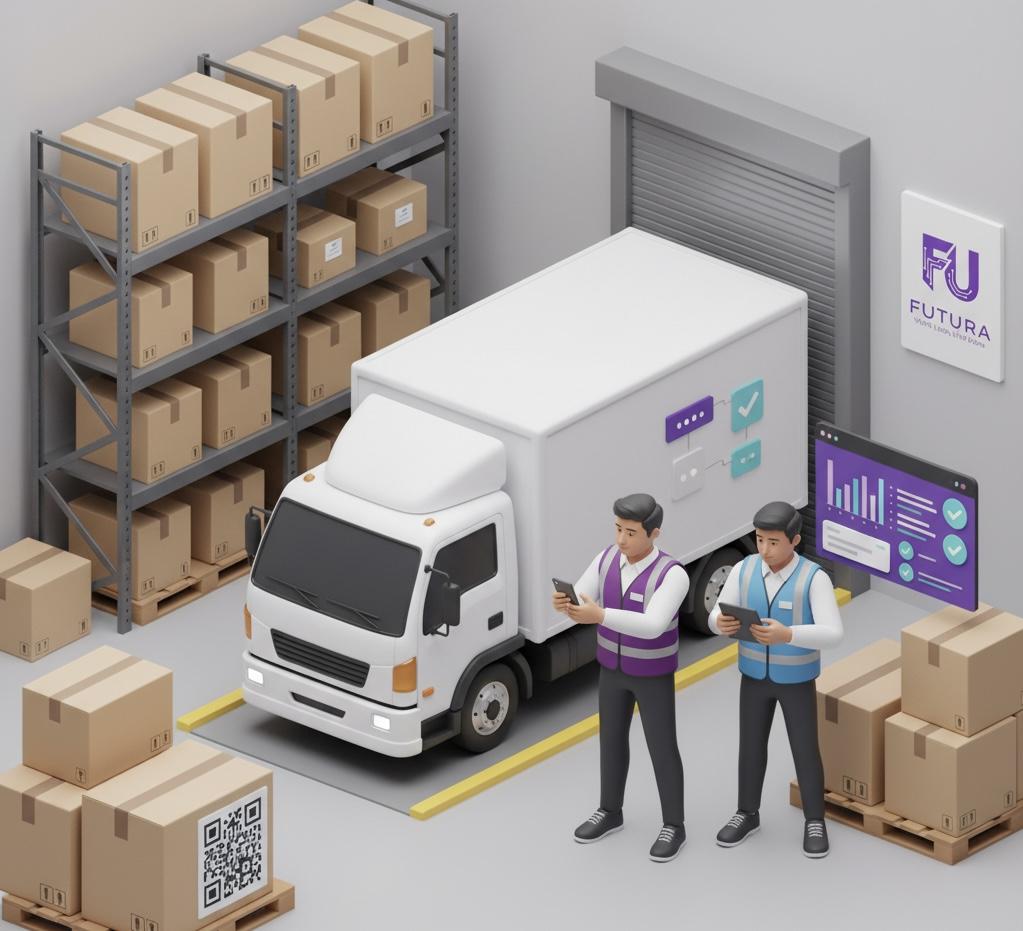 Operación logística y bodega trabajando con FUTURA